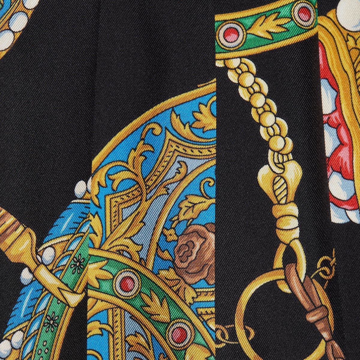 Gucci jewel and chain print silk skirt - 4