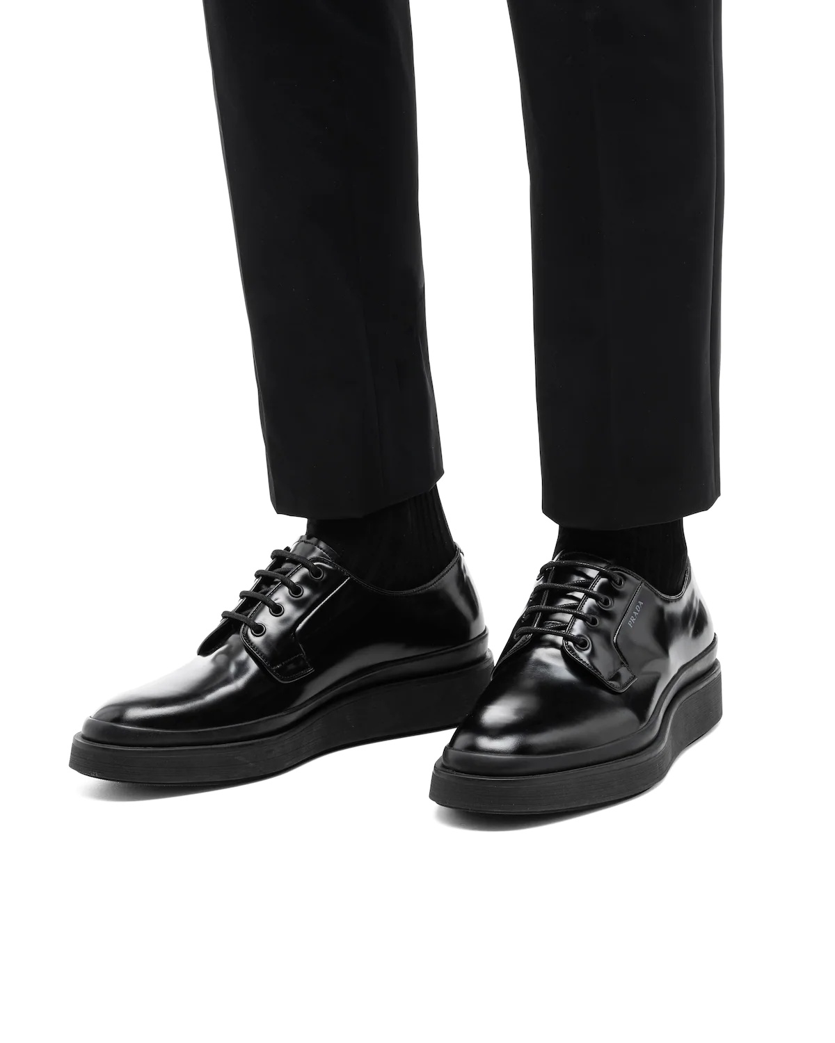 Brushed leather laced Derby shoes - 5