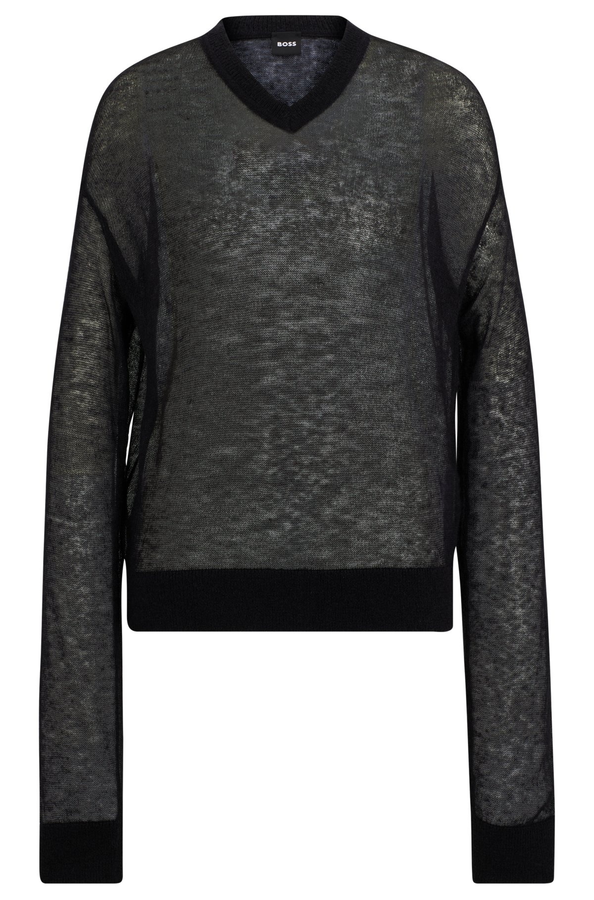 V-NECK SWEATER IN A SHEER KNIT - 1