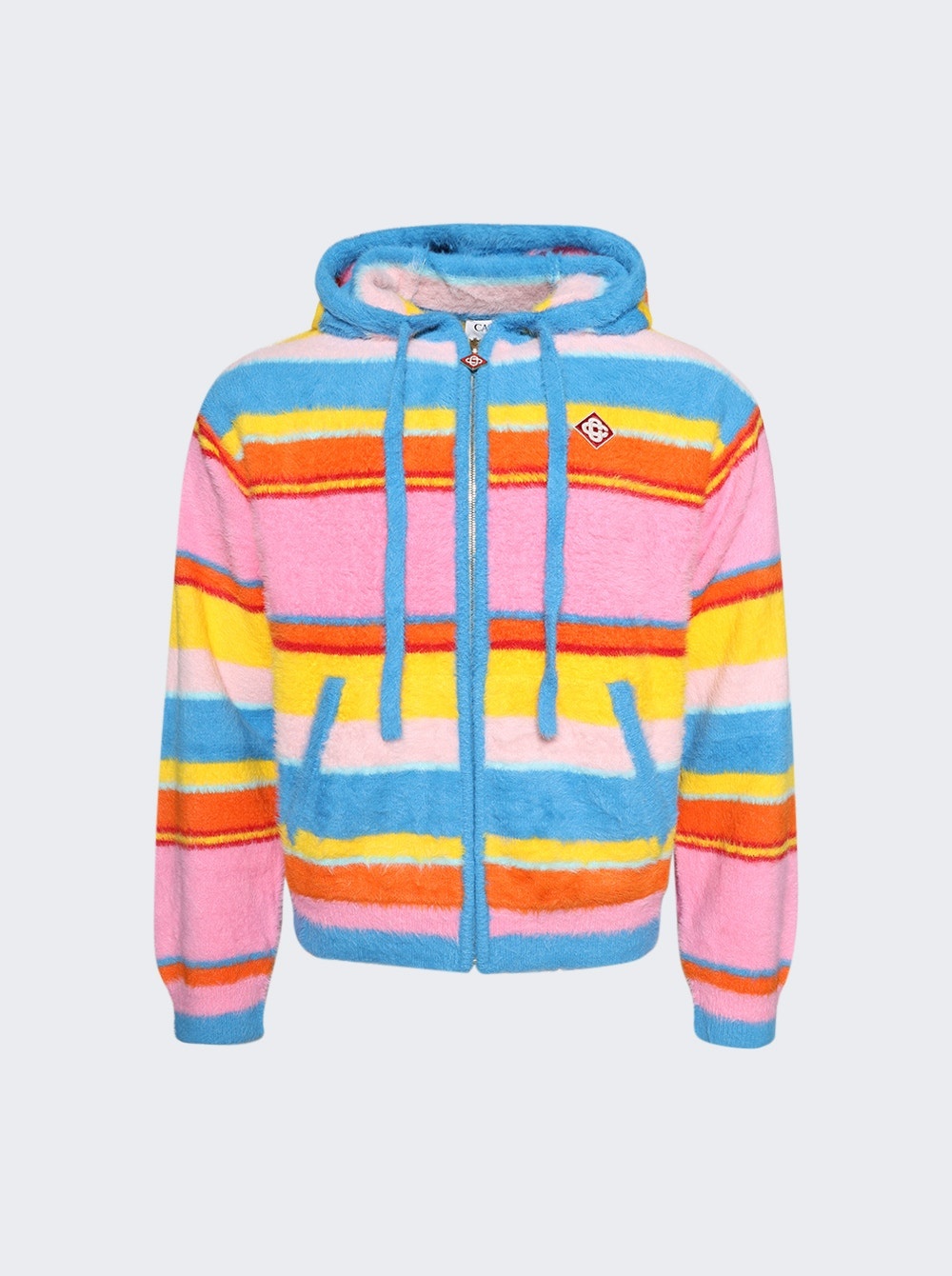 Fluffy Oversized Hoodie Multicolor Blue - 1