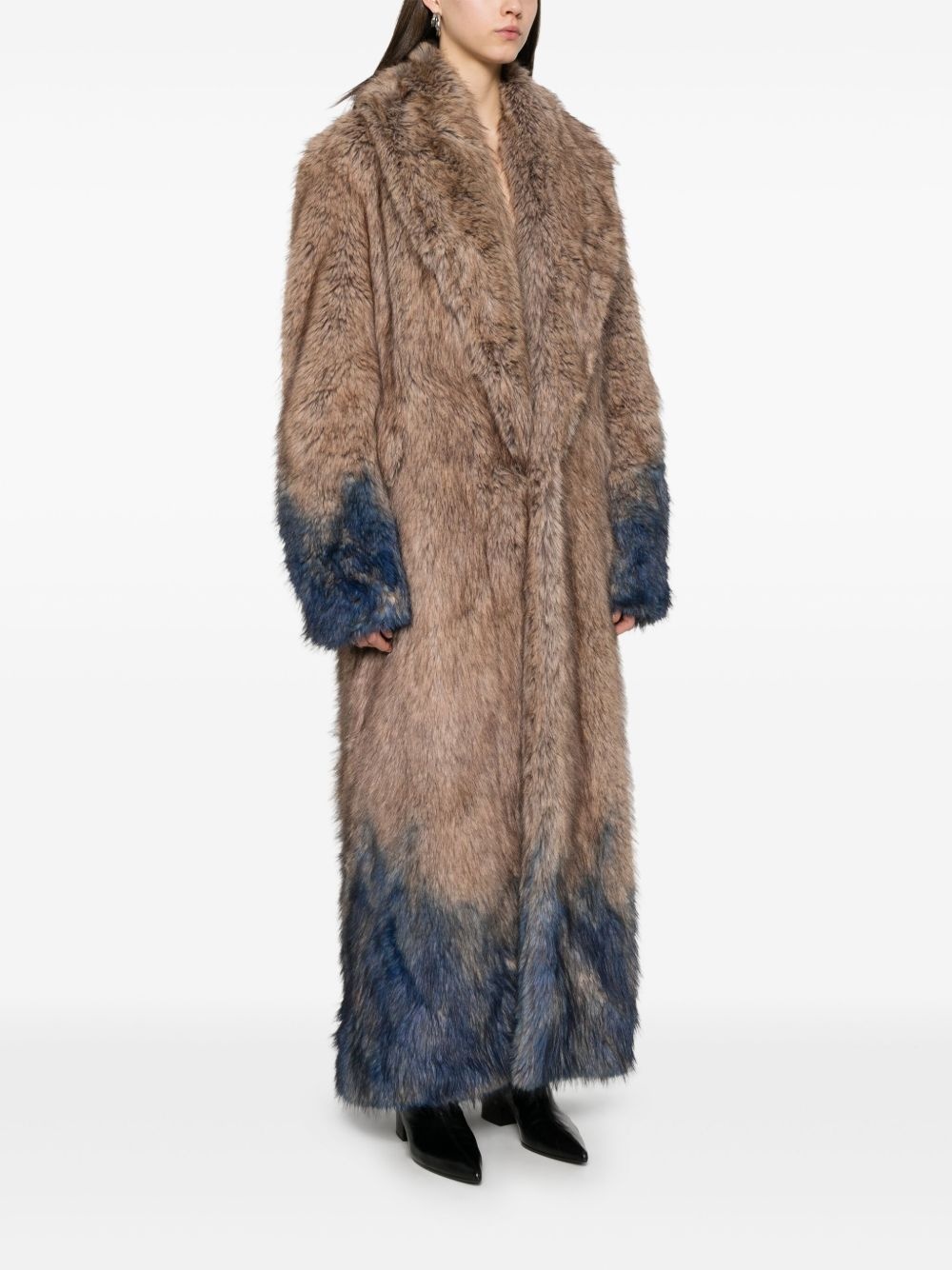 spray faux-fur coat - 3