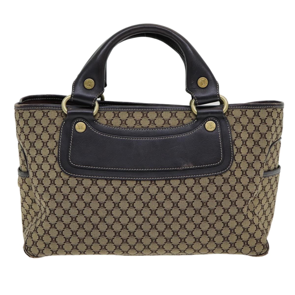 CELINE Macadam Canvas Hand Bag Beige Gold - 13
