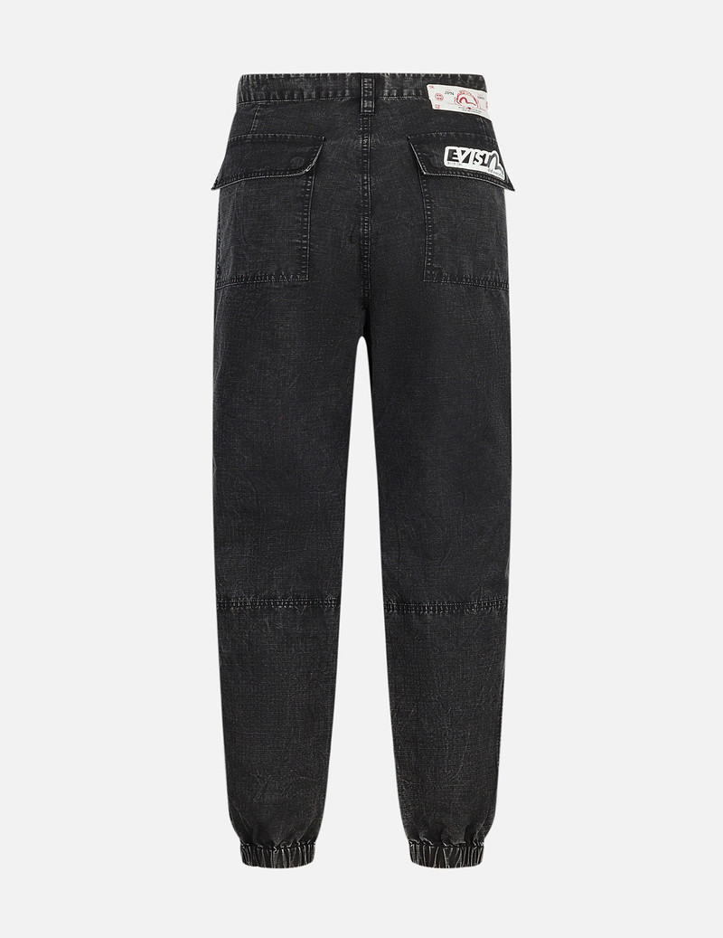 EVISU Seagull and Kamon Embroidery Straight Fit Woven Joggers outlook