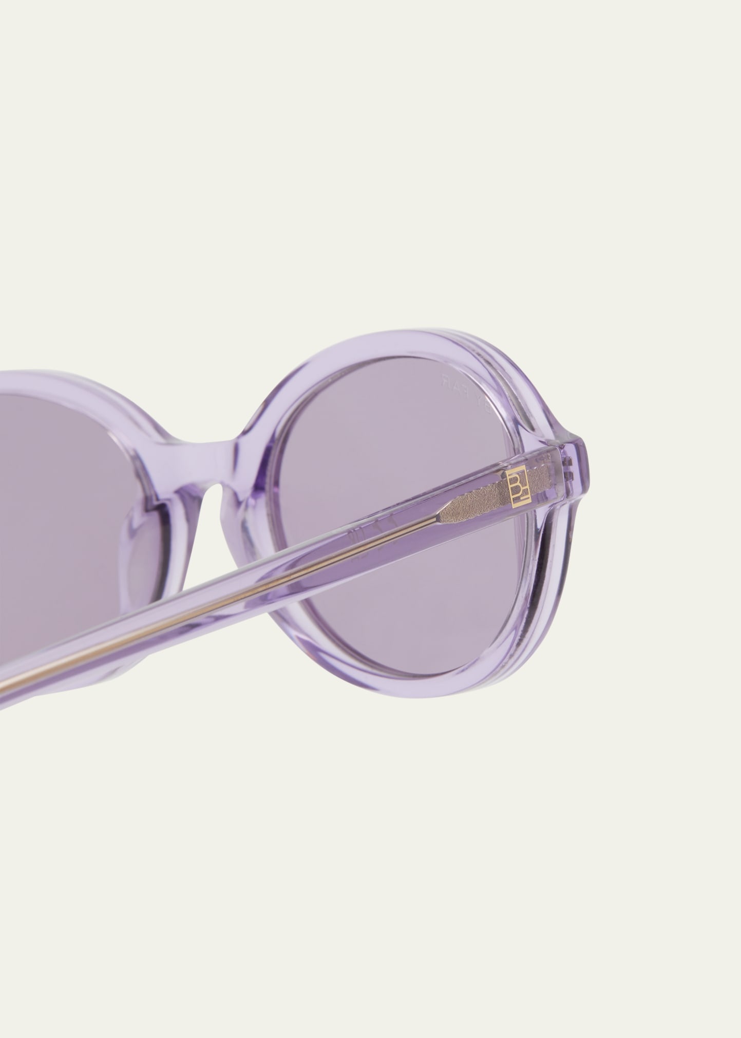 Velvet Semi-Transparent Round Acetate Sunglasses - 4