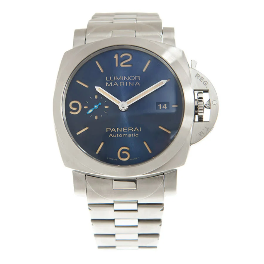 Pre-owned Panerai Luminor Marina Automatic Blue Dial Men's Watch PAM01058 - 1