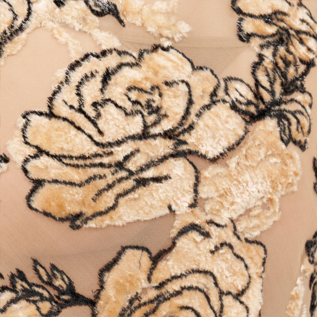 Floral Devoré Silk Dress Mini - 5