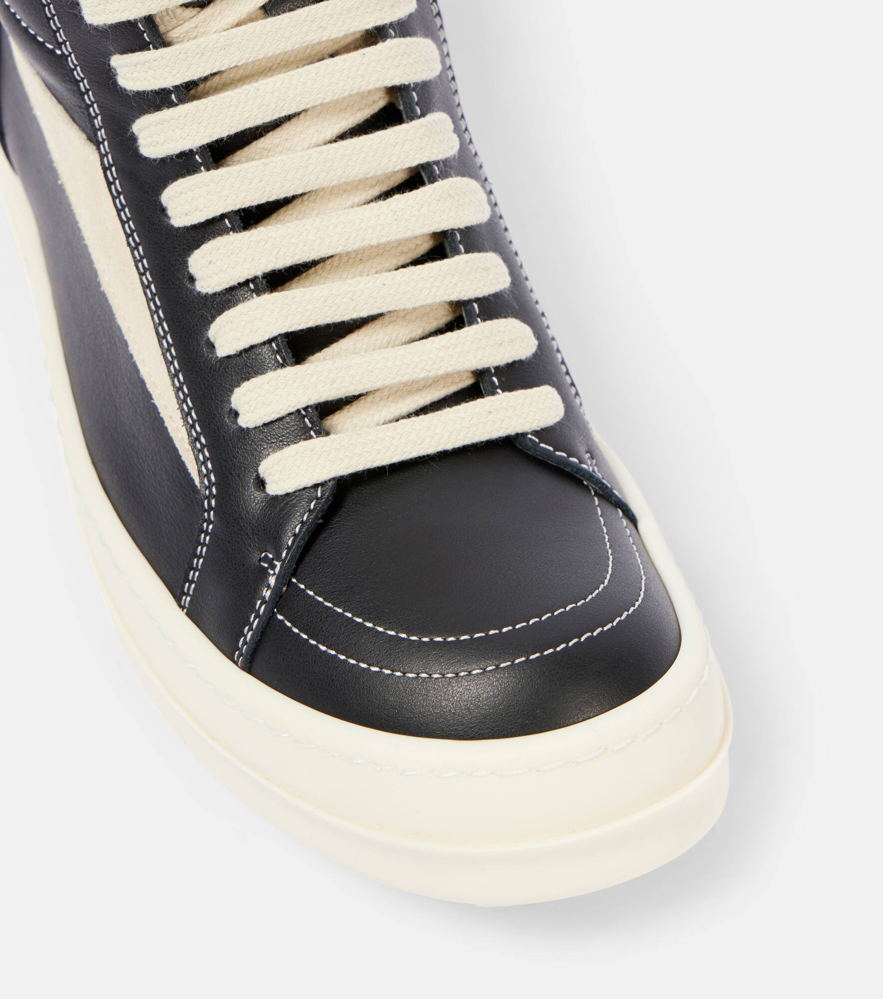 Vintage leather high-top sneakers - 6