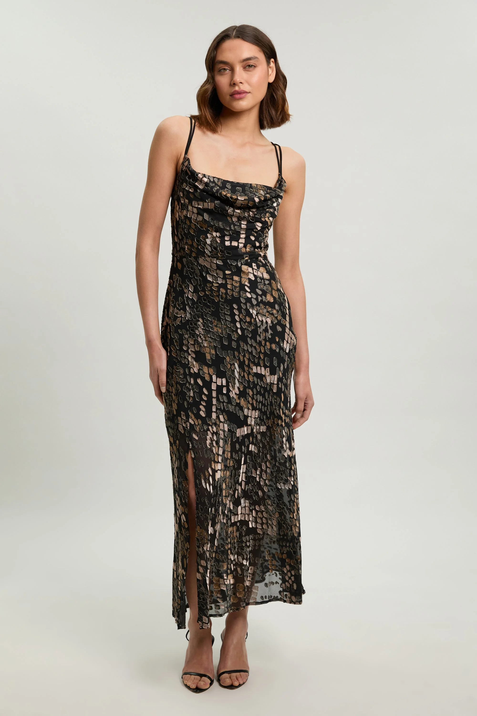 Devore Strappy Woven Maxi Dress - 1