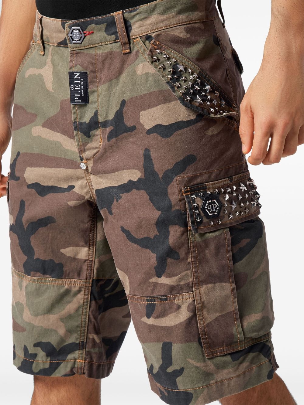 stud-embellished cargo shorts - 5