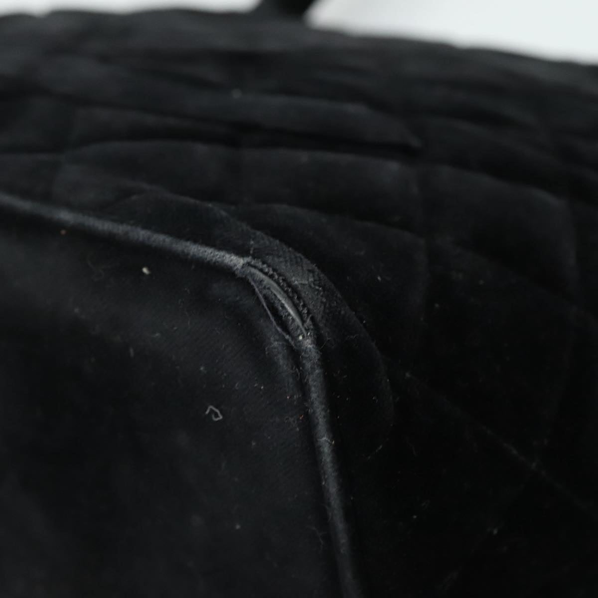 CHANEL Matelasse Standard Tote Bag Velor Black CC - 9