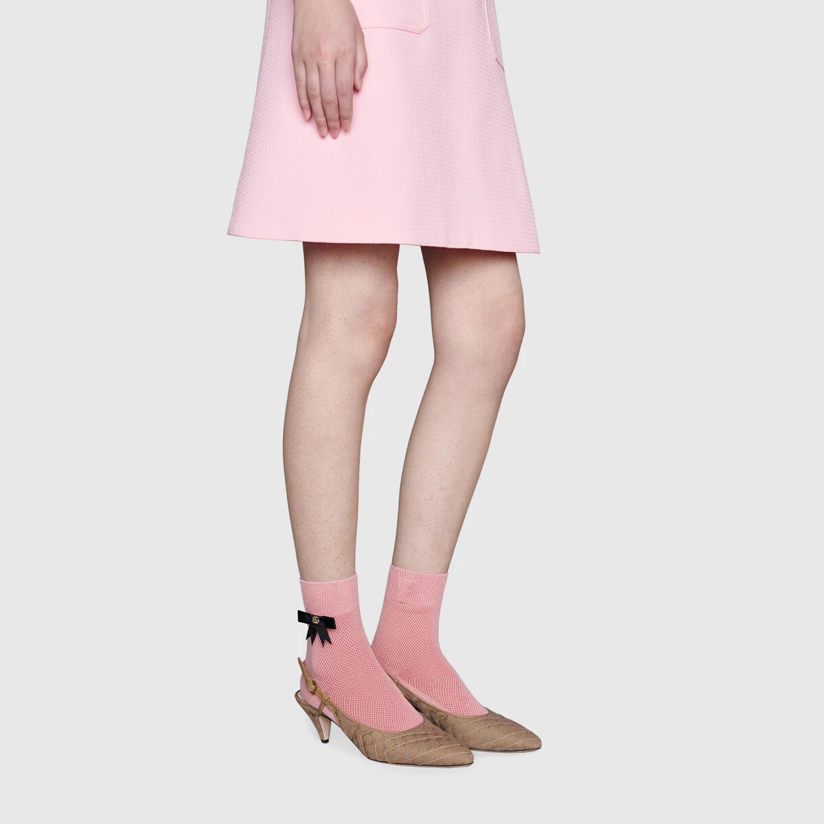 Cotton blend socks with GG bow - 3