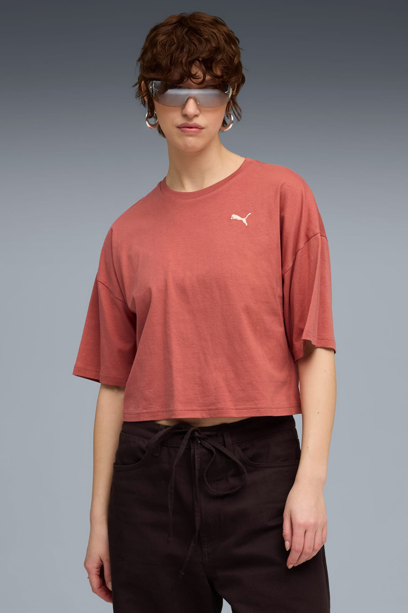 PUMA Wardrobe Essentials Women's Oversized Short Tee outlook