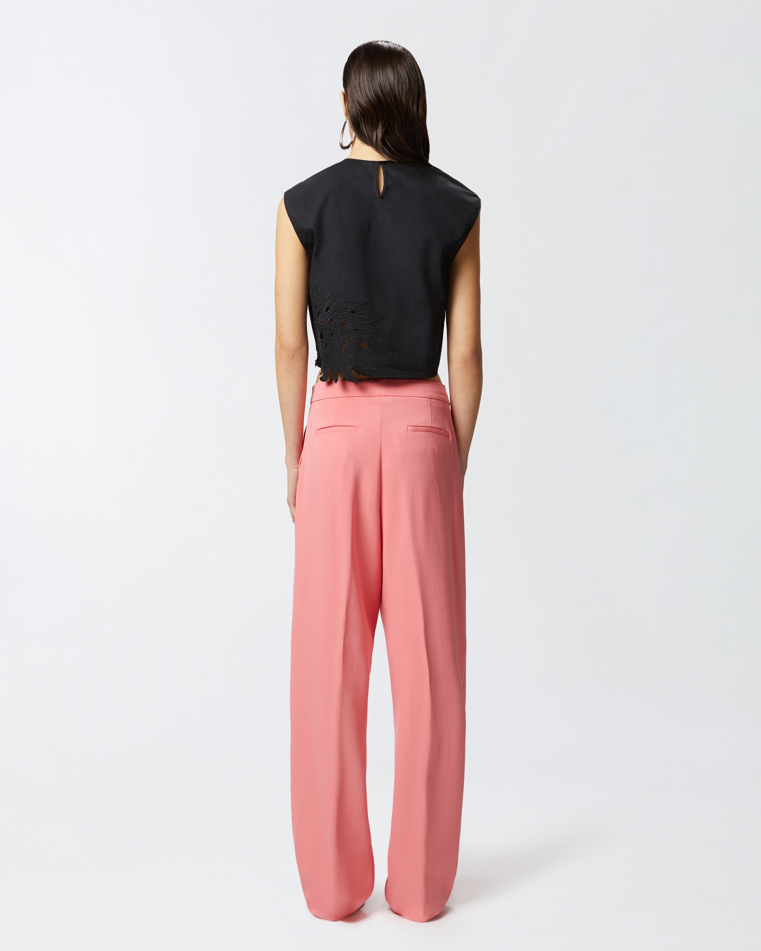 CROP TOP WITH OPENWORK EMBROIDERY AND CRYSTALS - 4