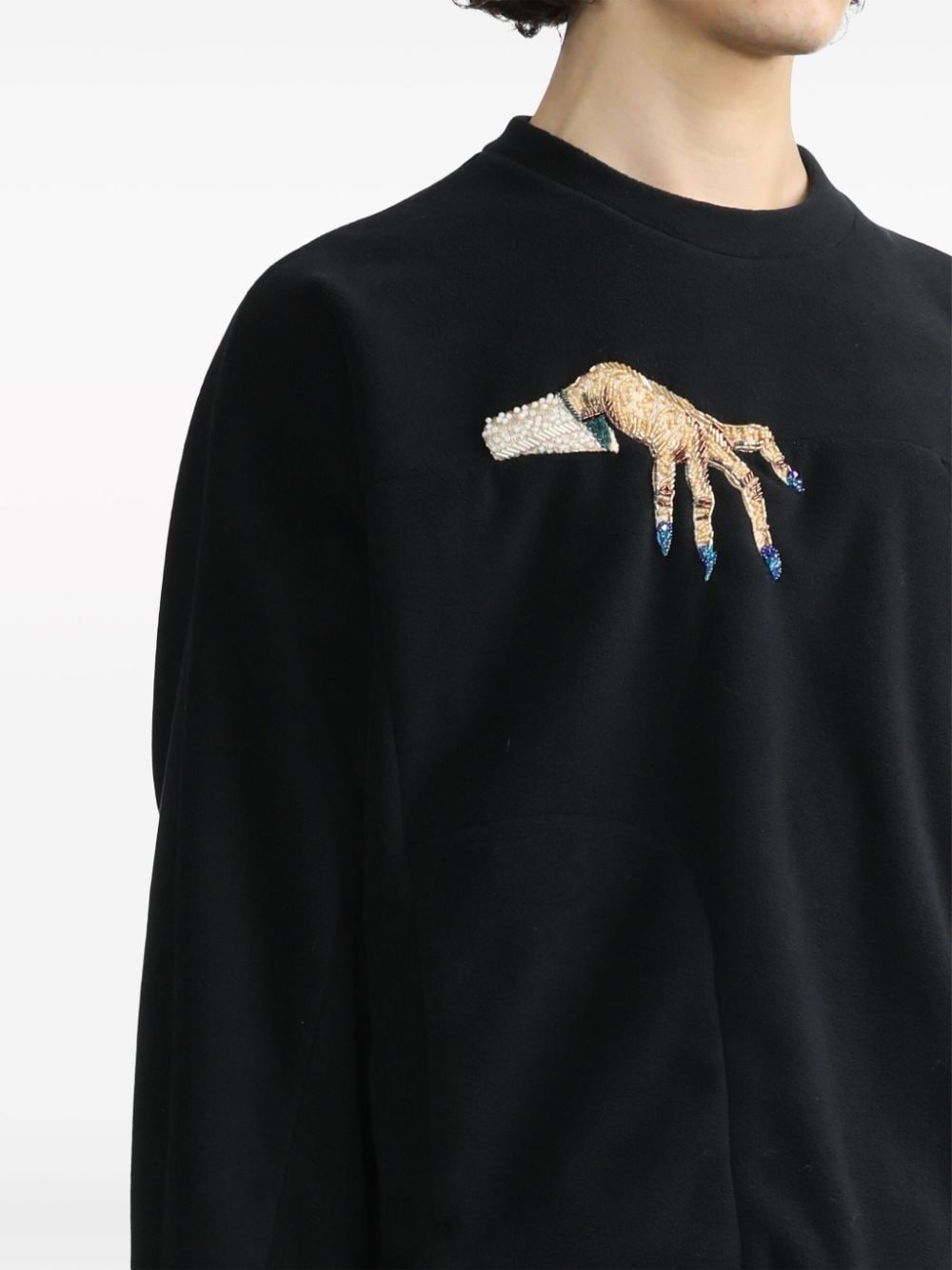 embroidered-motif crew-neck sweatshirt - 5