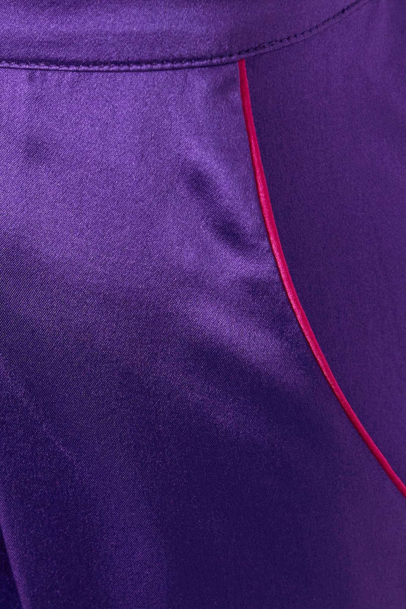 Colorama piped pleated silk-satin pajama pants - 4
