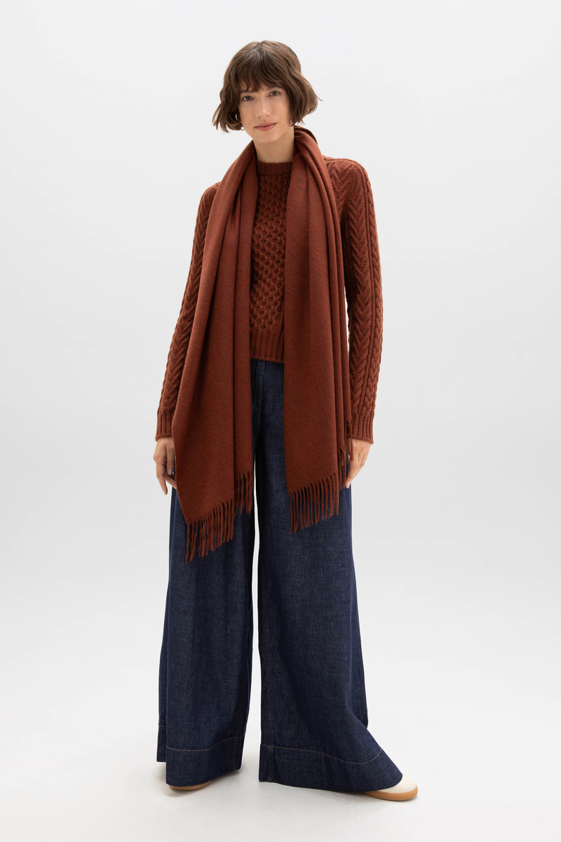 Johnstons of Elgin Russet Cashmere Stole outlook
