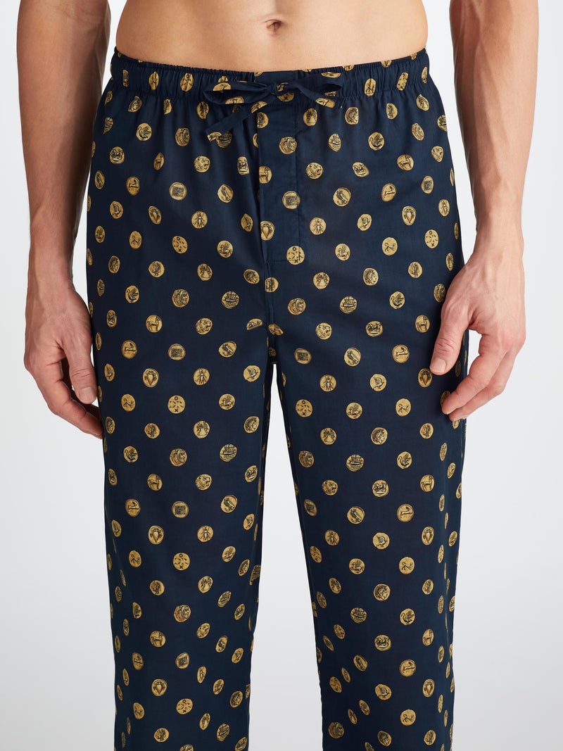 Men's Lounge Pants Ledbury 78 Cotton Batiste Navy - 5