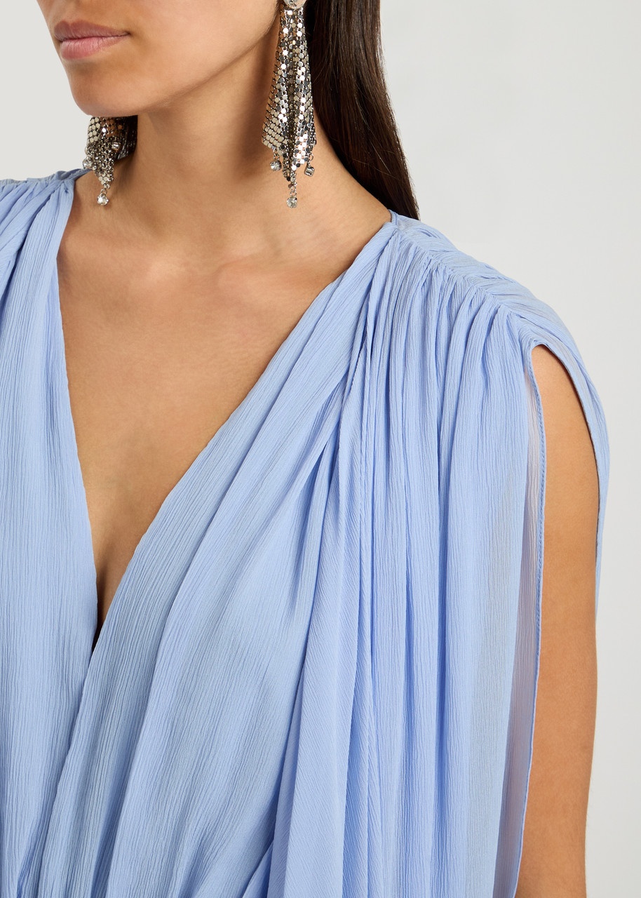Stella Mccartney Creponne Draped Chiffon Mini Dress - 5