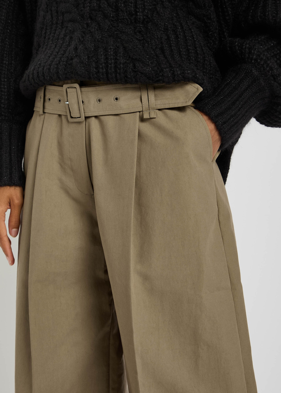 Simone Rocha Belted Cotton-blend Poplin Trousers - 5