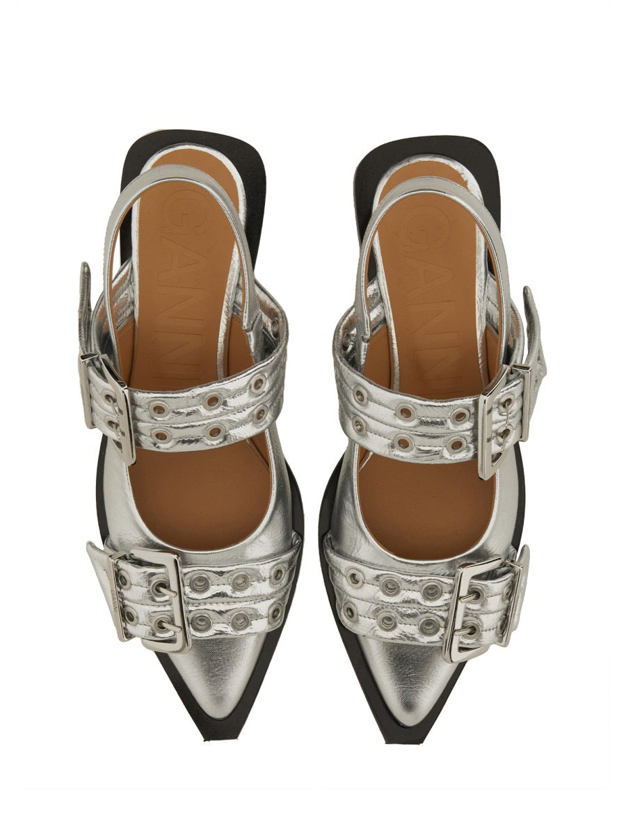Ganni Women Ballerina With Buckle - 2