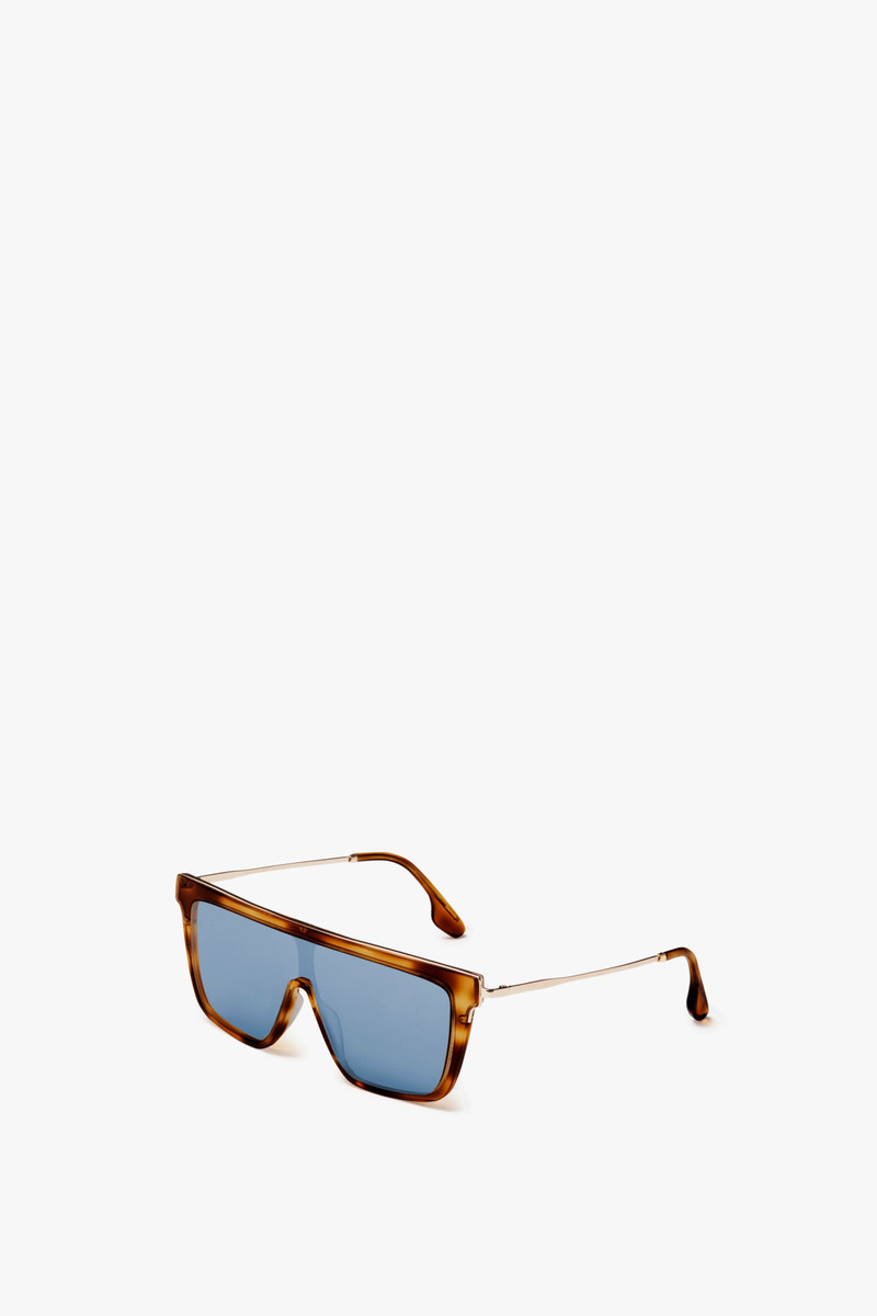 Victoria Beckham Rectangular Shield Sunglasses In Tortoise outlook