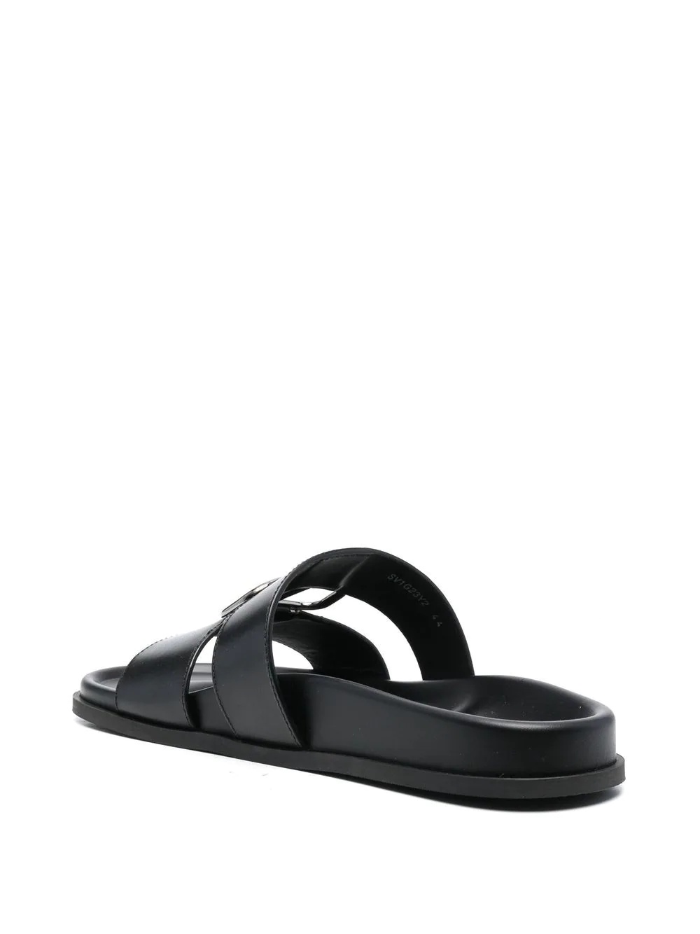 logo-plaque calf-leather sandals - 3