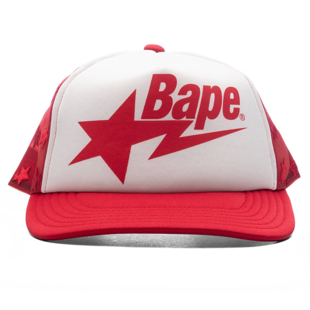 A BATHING APE® BAPE STA MESH CAP - RED | REVERSIBLE