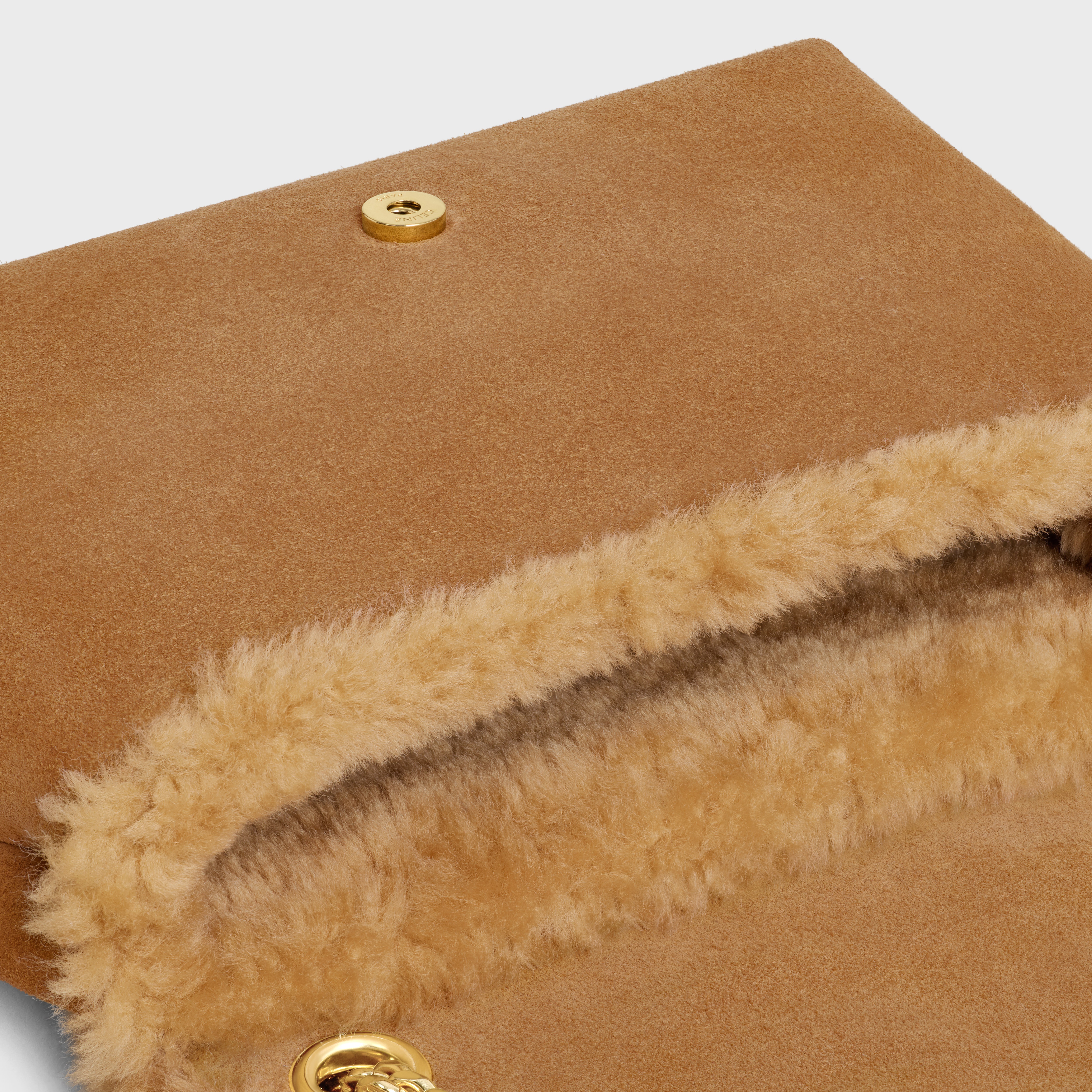 Medium Celine Victoire Bag in SUEDE CALFSKIN AND SHEARLING - 4