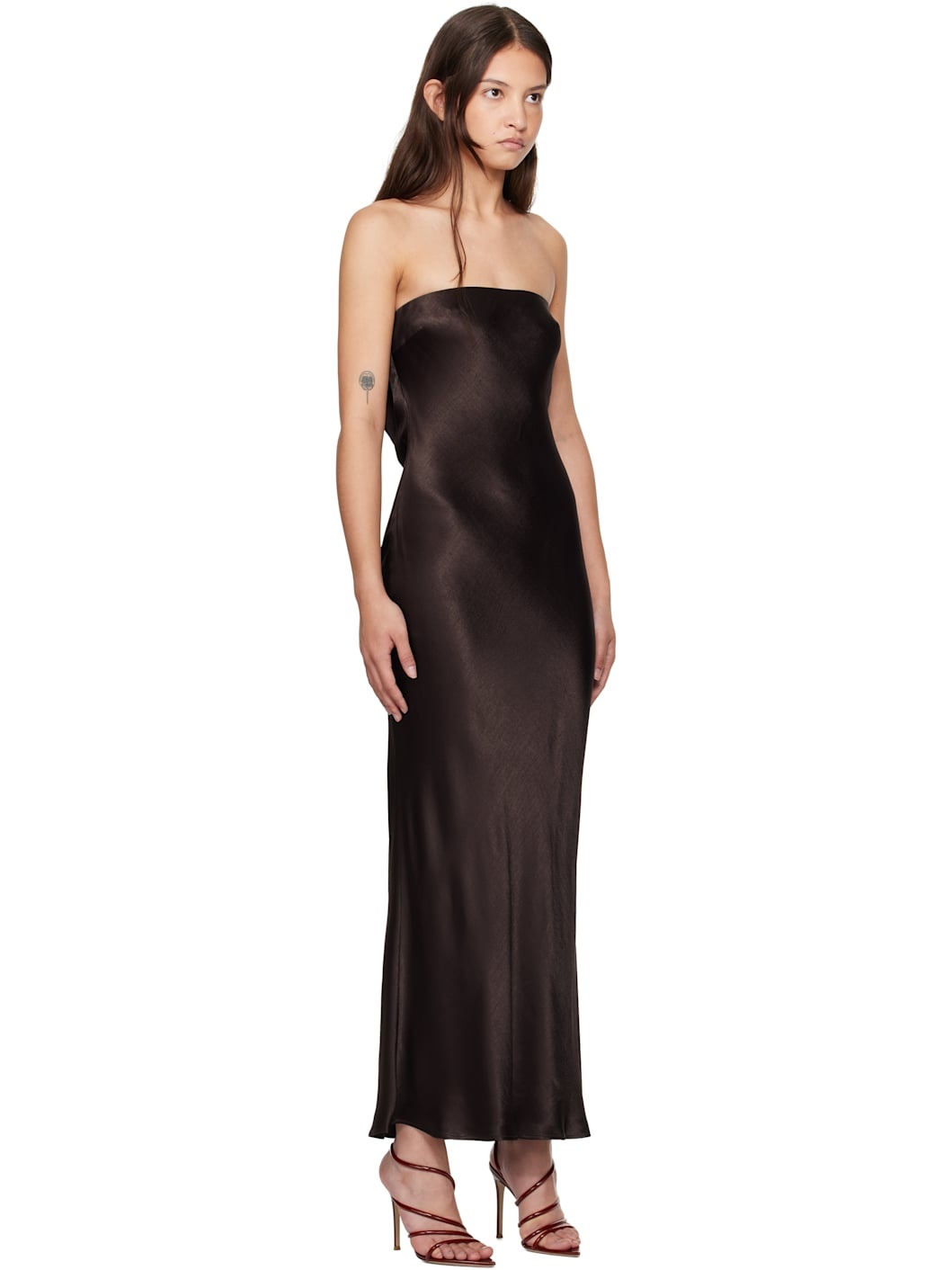 Brown Moon Dance Strapless Maxi Dress - 2