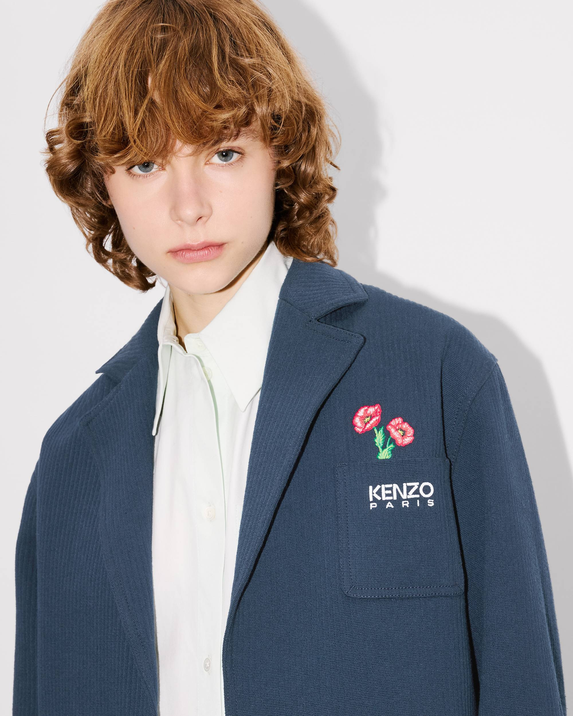 'KENZO Archive Bouquet' embroidered workwear jacket in ribbed cotton - 6