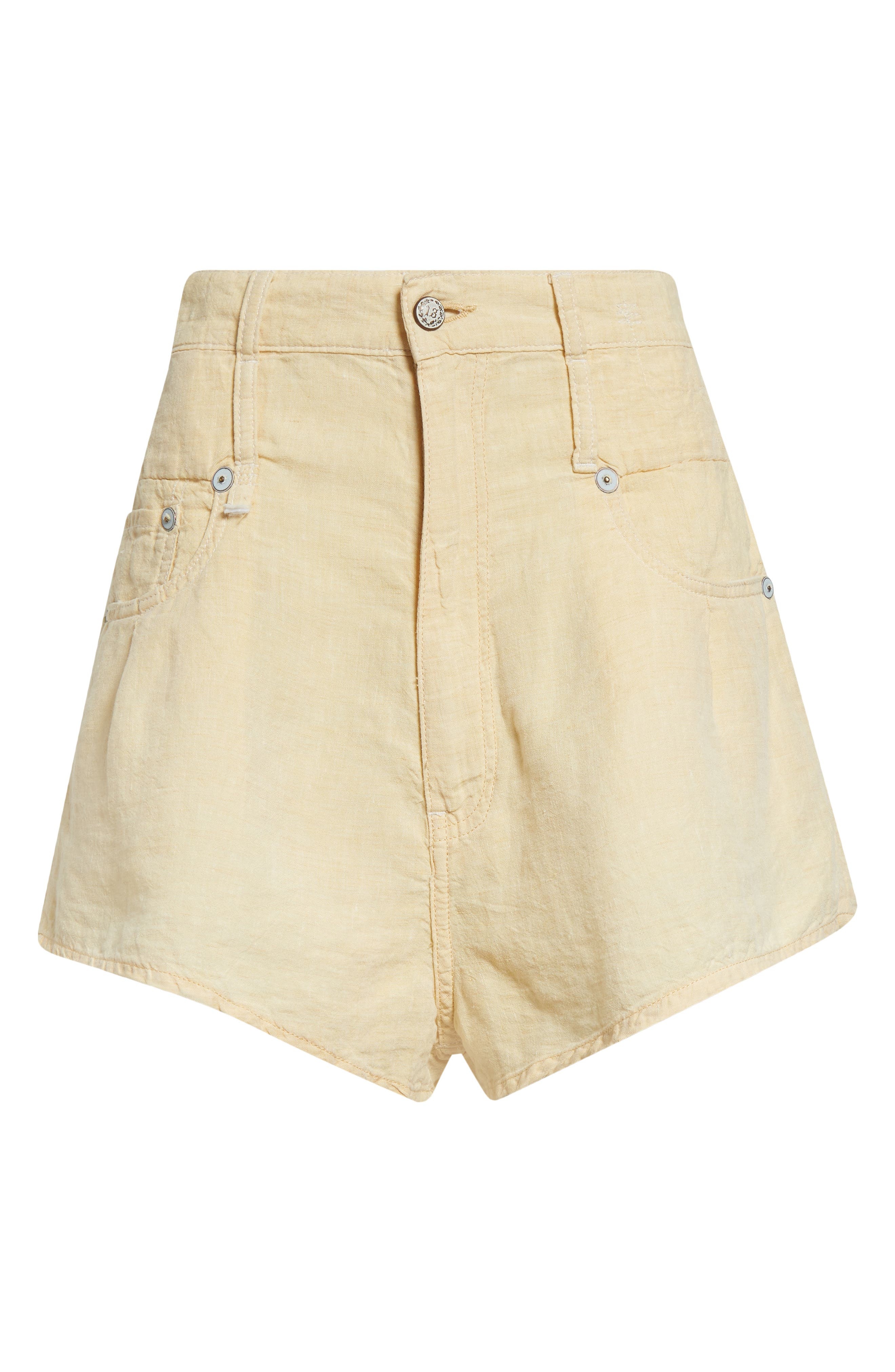 R13 Double Loop Venti Linen Shorts in Maize Linen Chambray at Nordstrom - 6