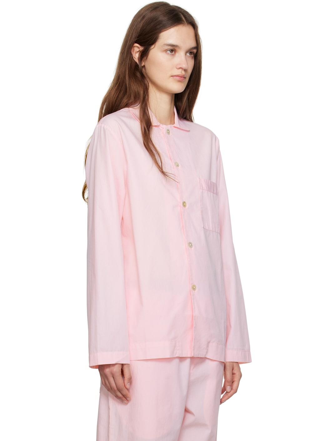 Pink Poplin Long-Sleeved Pyjama Shirt - 2