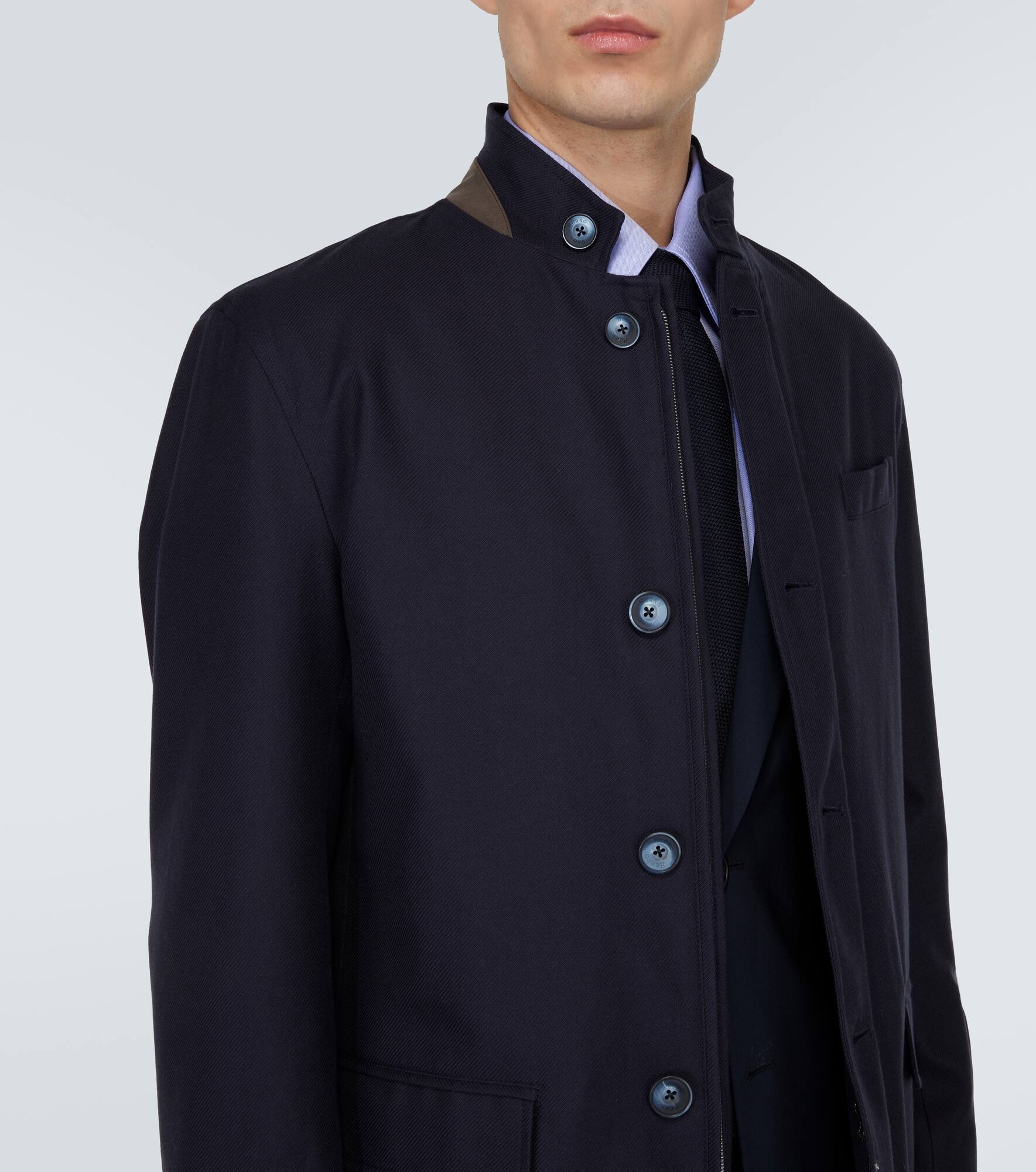 Cotton, cashmere, and silk coat - 5