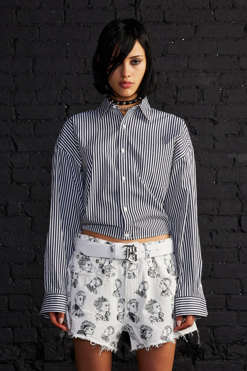 SPLIT HEM BOYFRIEND SHIRT 1