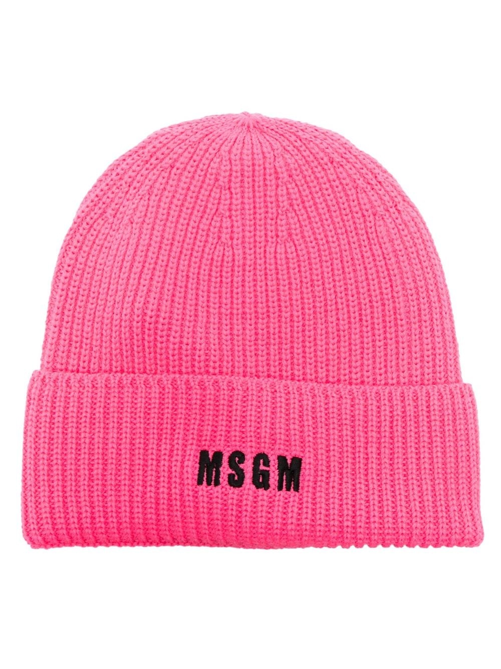 logo-embroidered ribbed-knit beanie - 1