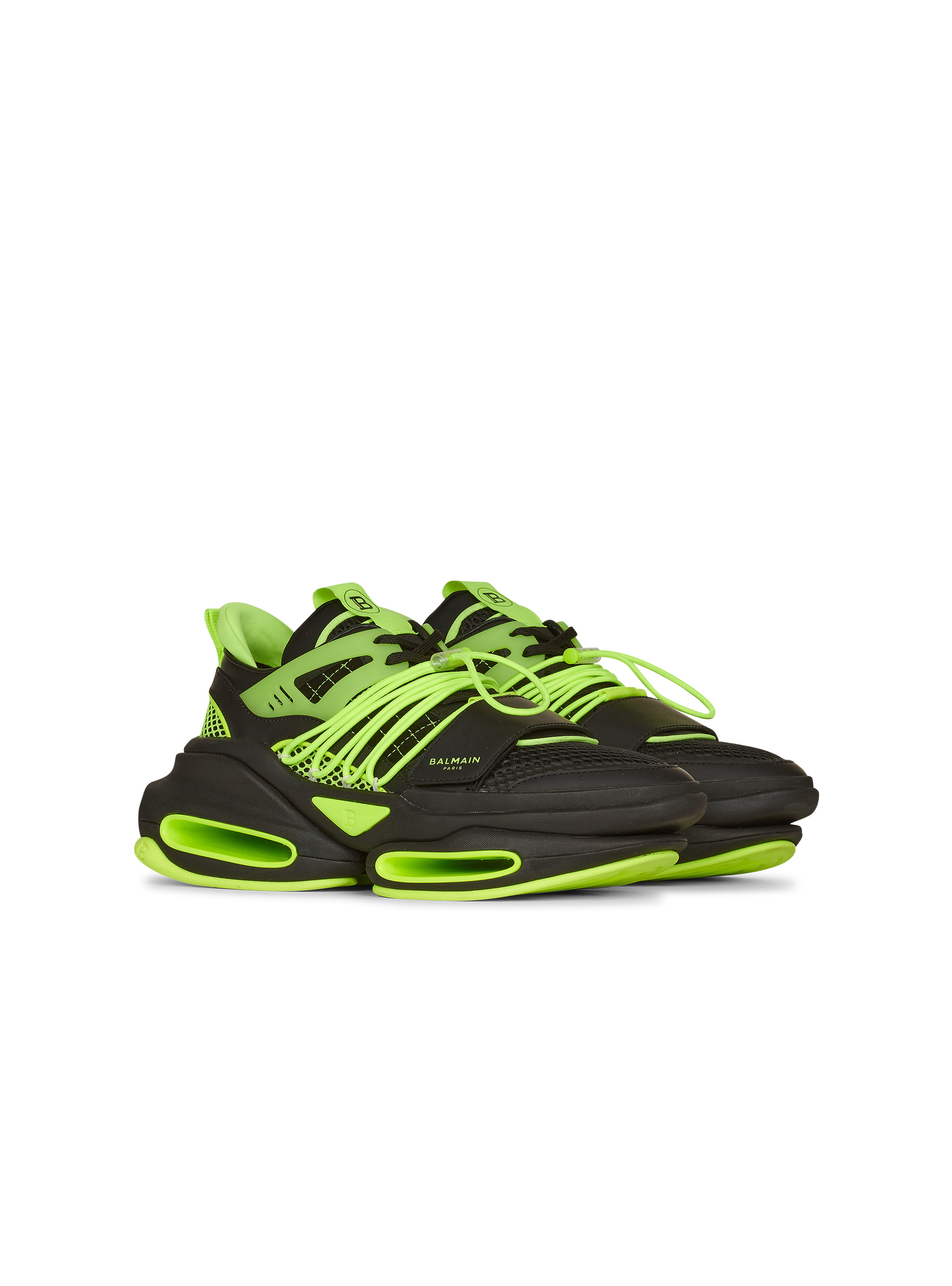 Leather, neoprene and mesh B-Bold low-top sneakers - 2