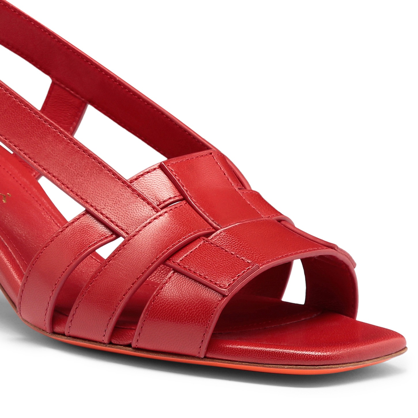 Women's red leather mid-heel Beyond sandal - 5