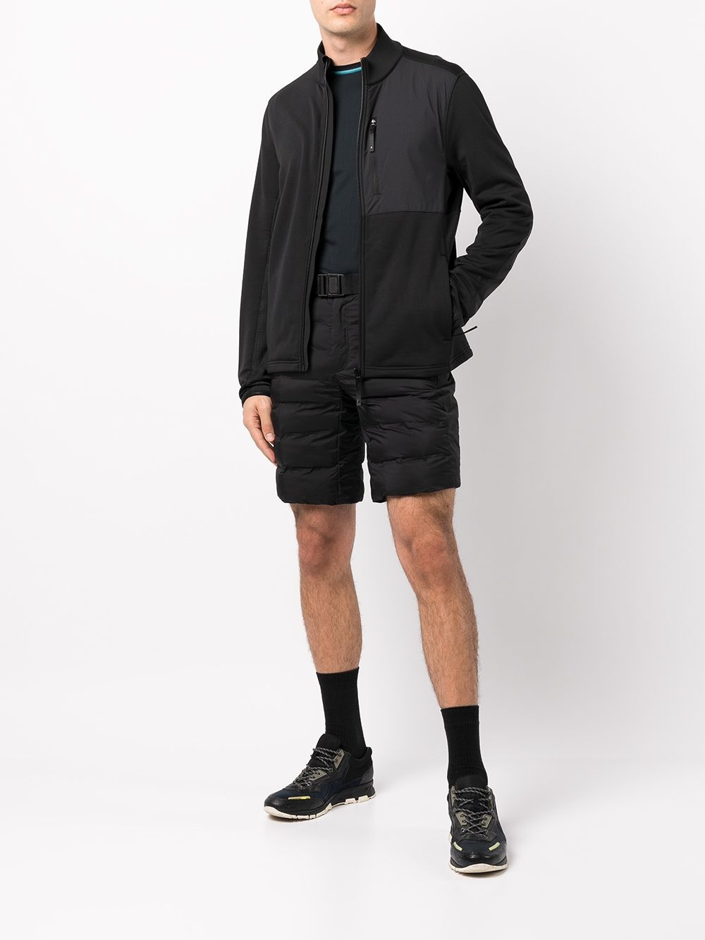 panelled full zip sweater - 2