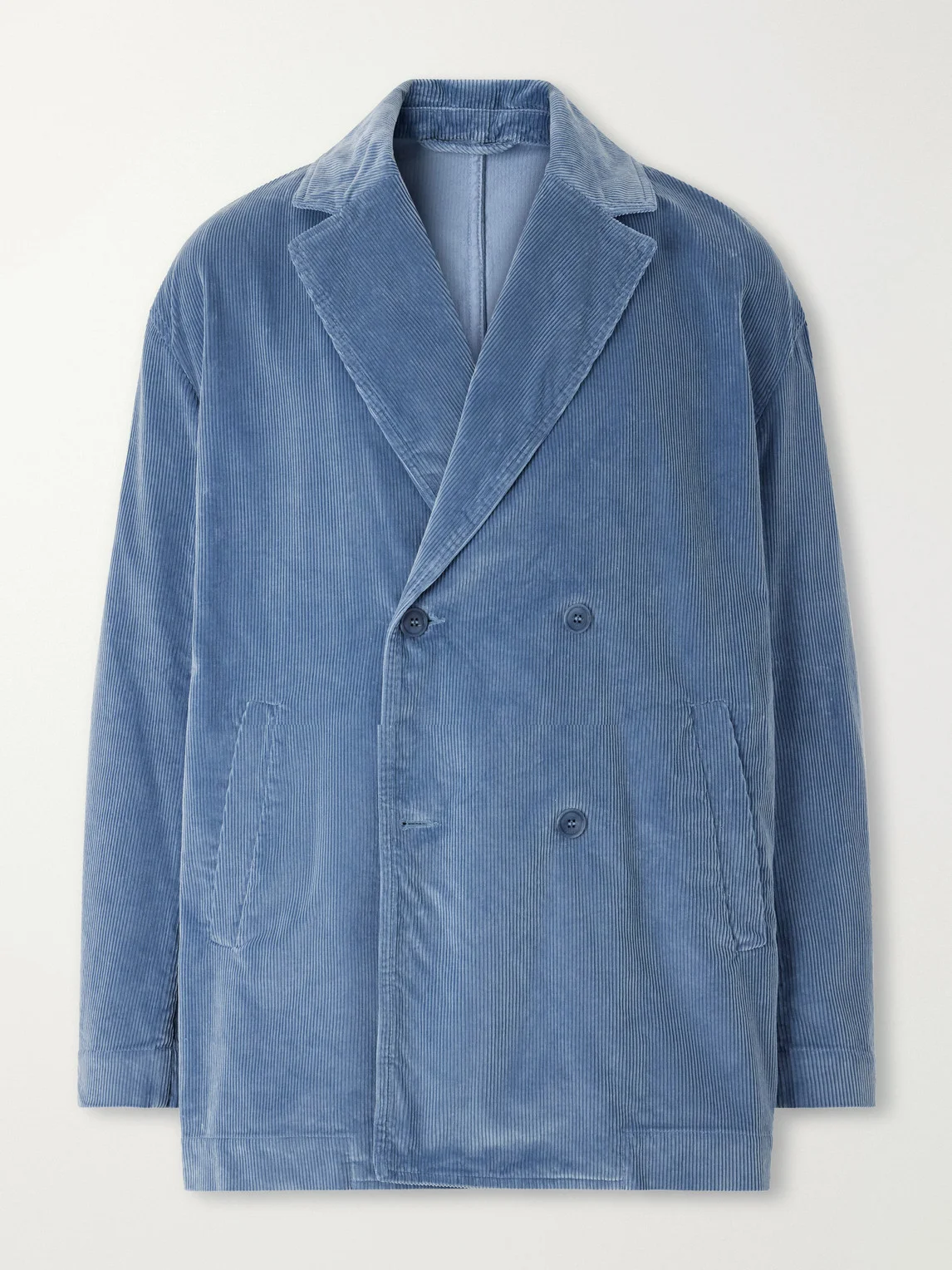 Double-Breasted Cotton-Corduroy Blazer - 1