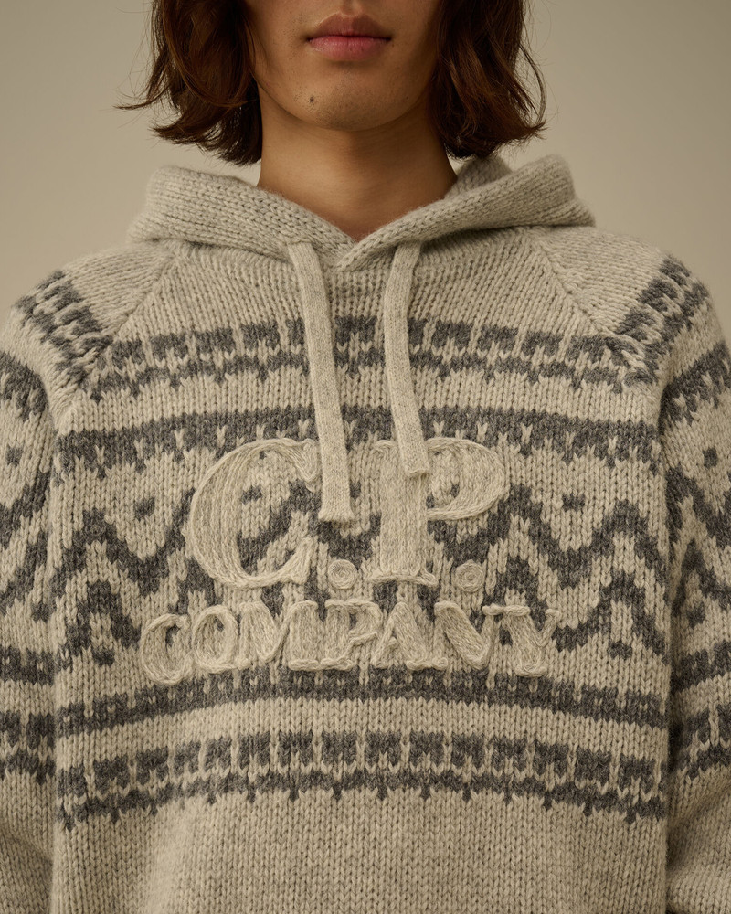 Jacquard Wool Hooded Sweater 5