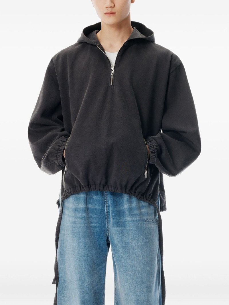 half-zip drawstring-waist hoodie 4