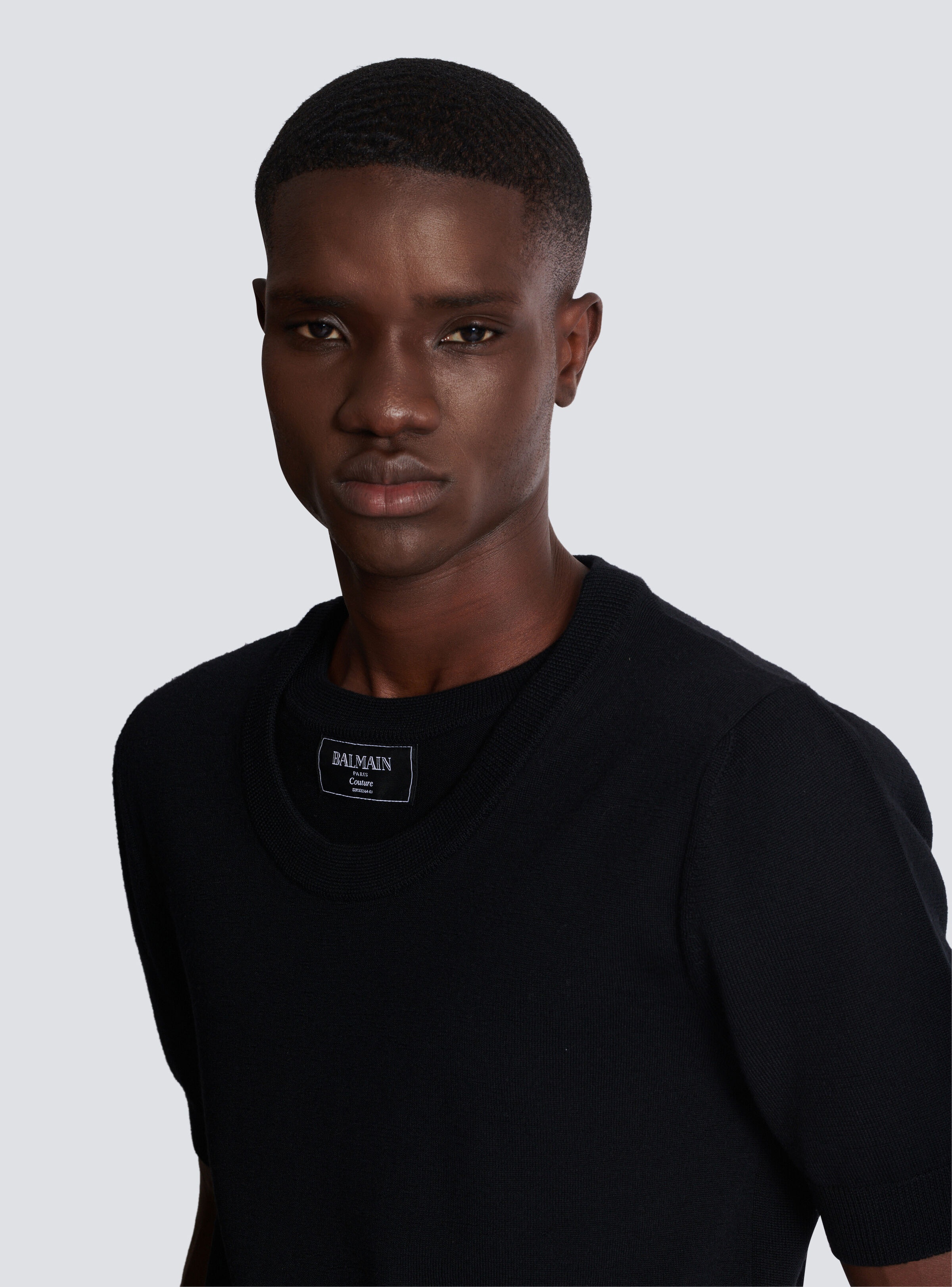 Knit T-shirt with two collars - 7