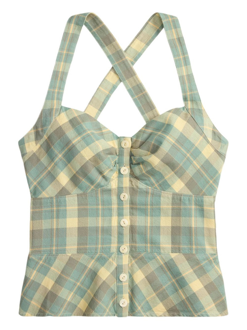 plaid buttoned top 1