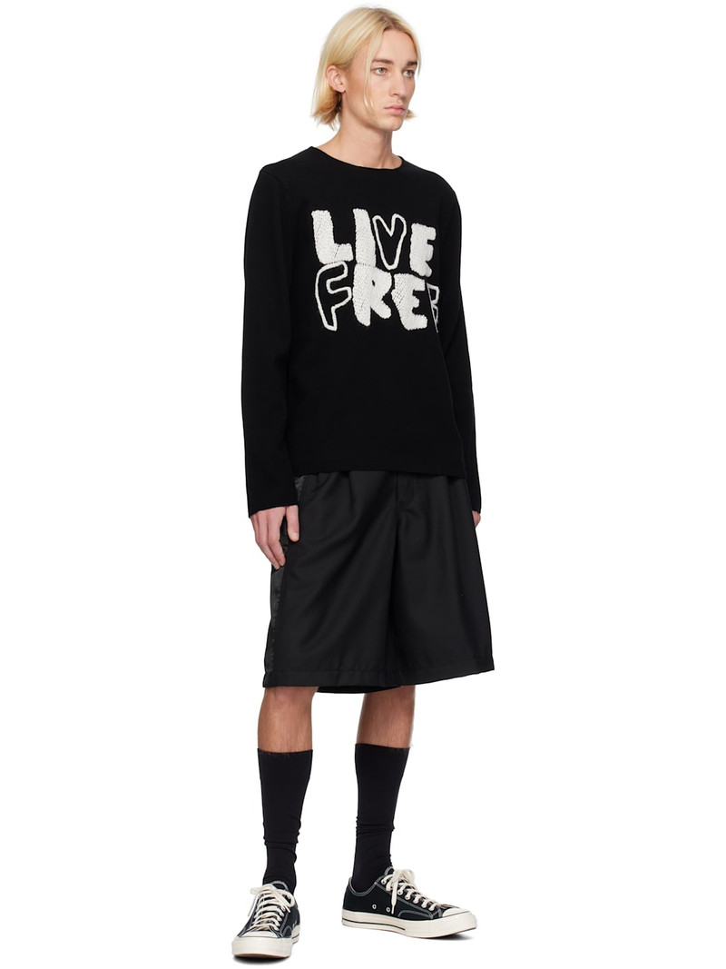 Comme des Garçons SHIRT Black 'LIVE FREE' Sweater outlook