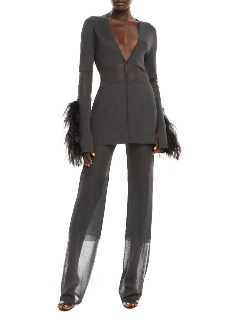 LAPOINTE Sheer Viscose Feather Blazer outlook