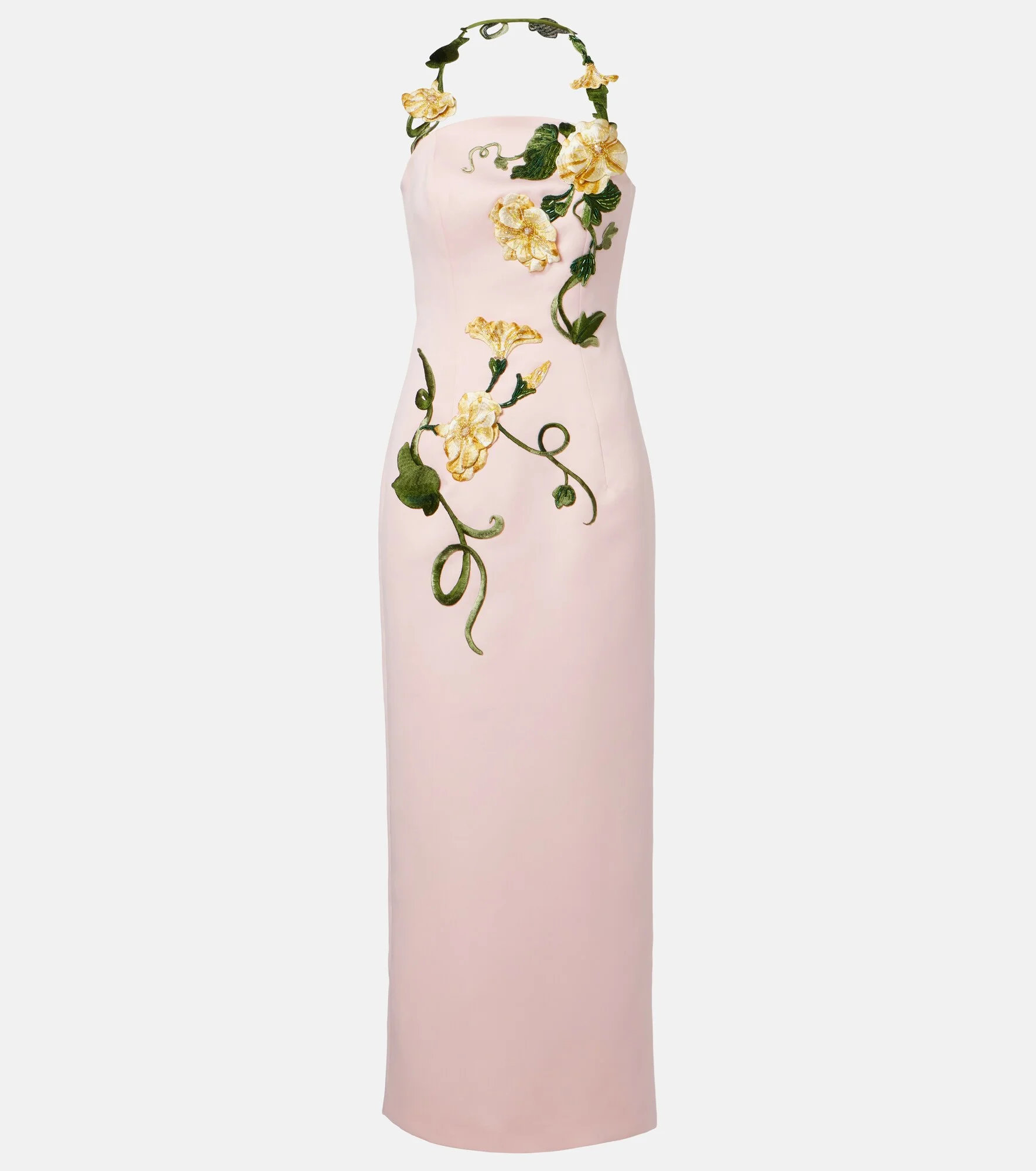 Ava floral-appliqué corset gown - 1