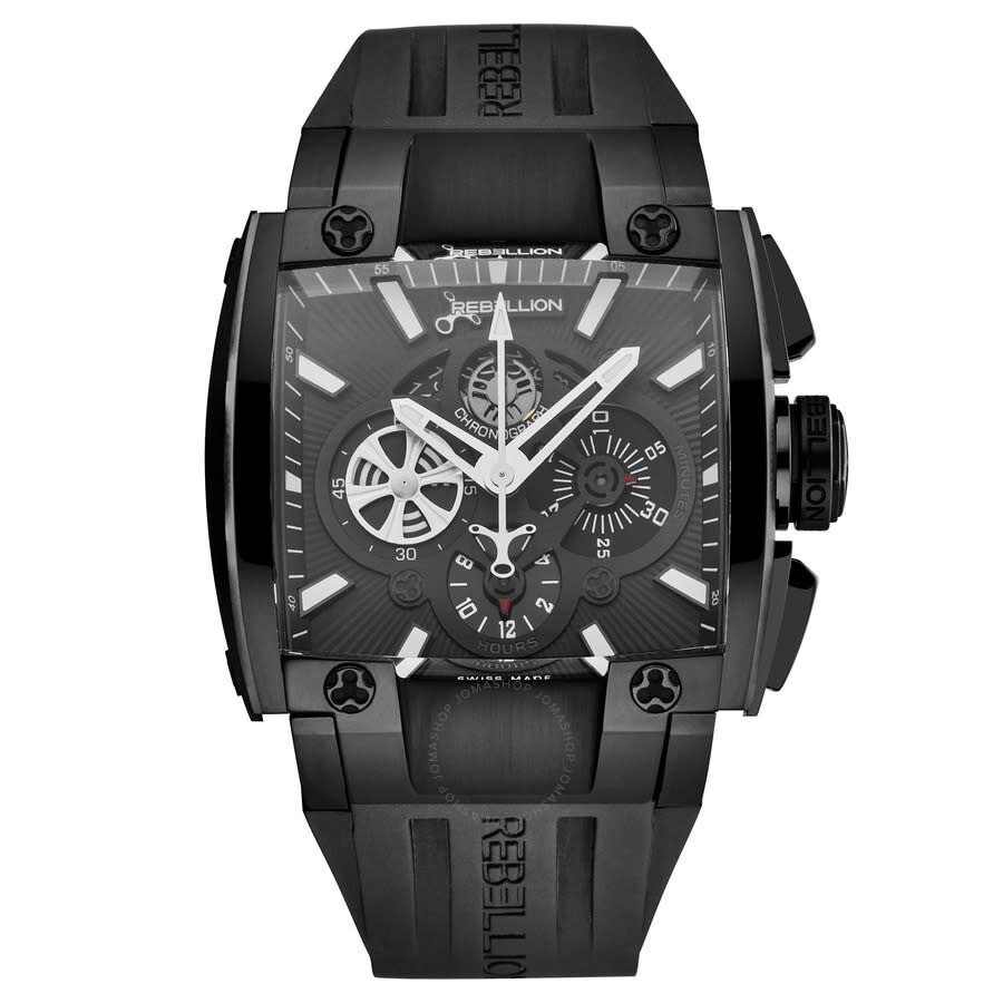 Rebellion - Rebellion Re1 Chronograph Automatic Black Dial Men's Watch RB.RE1.CH.SB.AB - 1