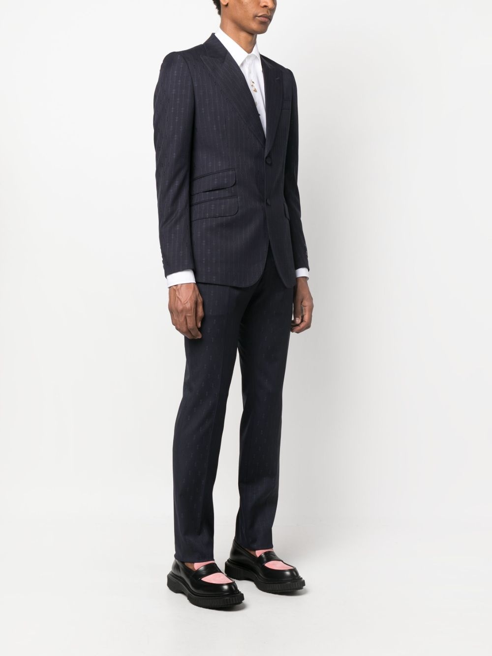GG monogram single-breasted suit - 3
