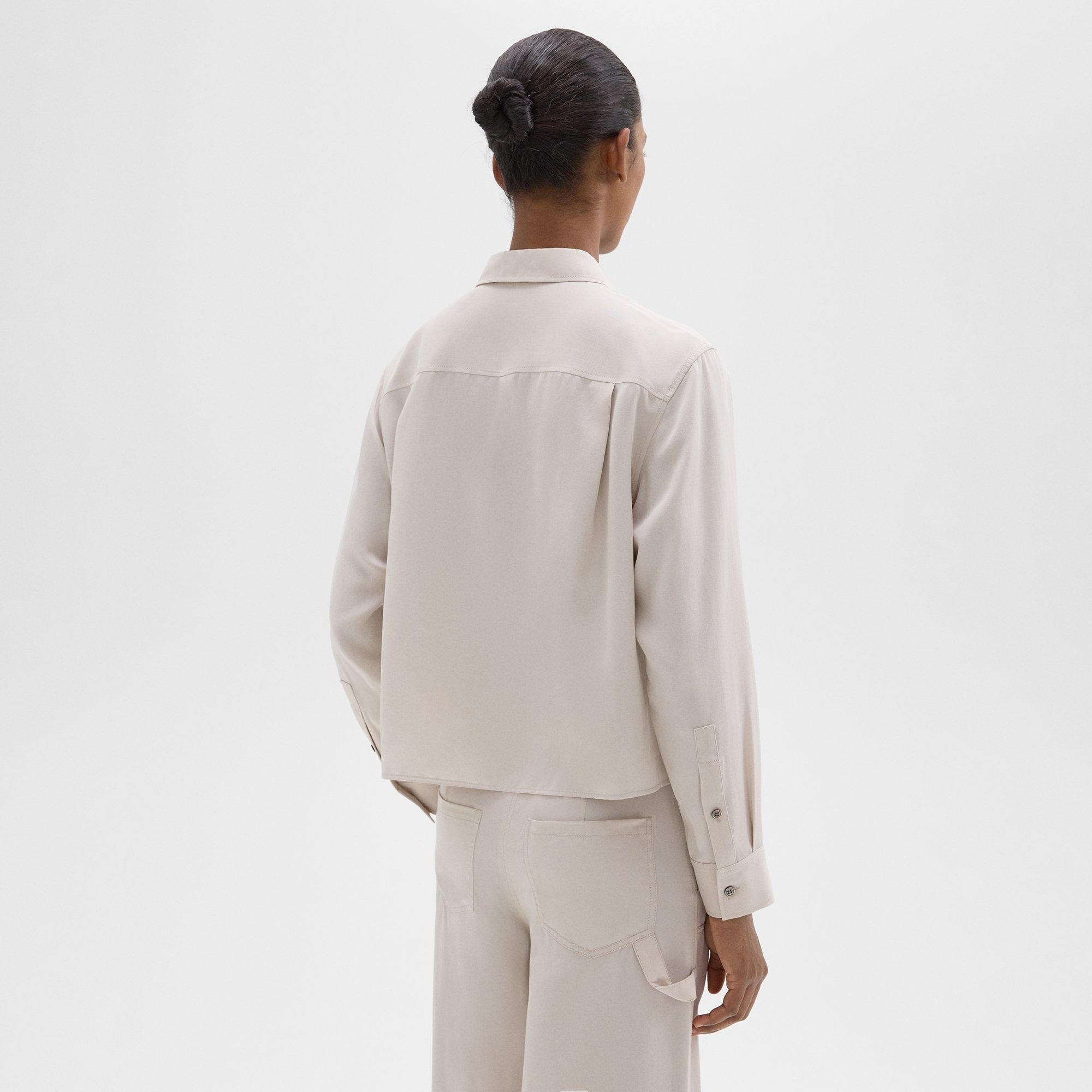 Patch Pocket Shirt in Fluid Twill - 4