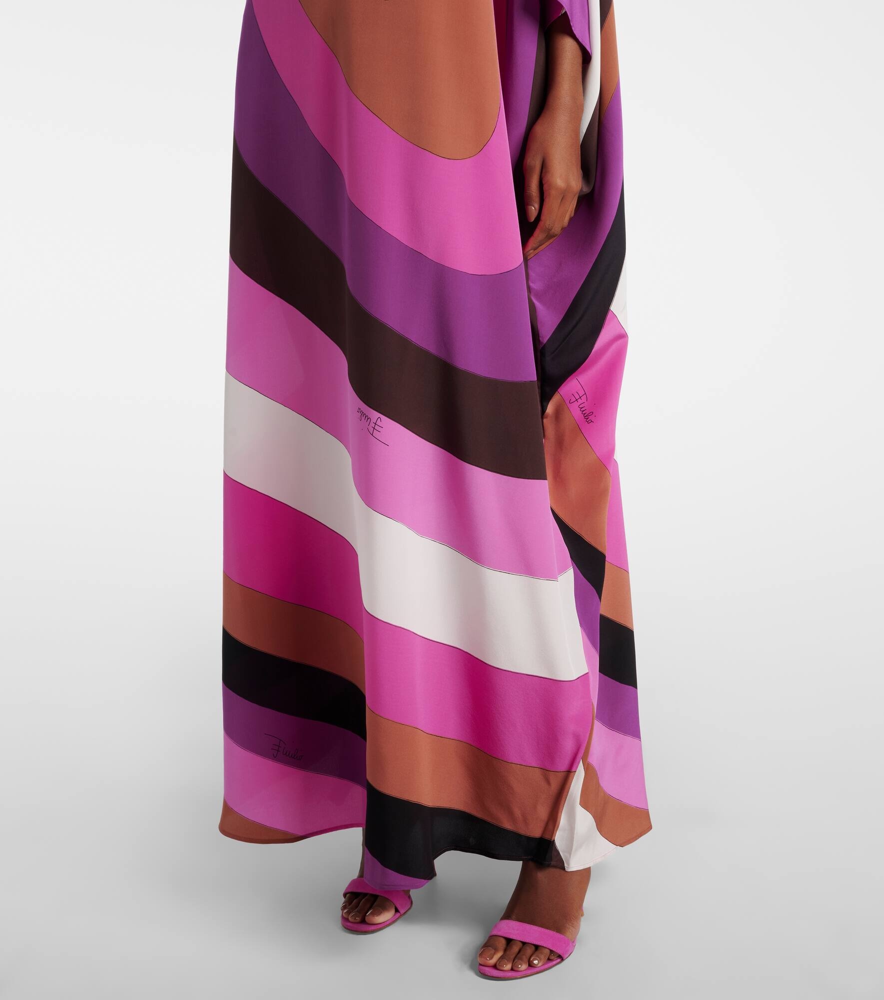 Iride silk crêpe de chine kaftan - 5